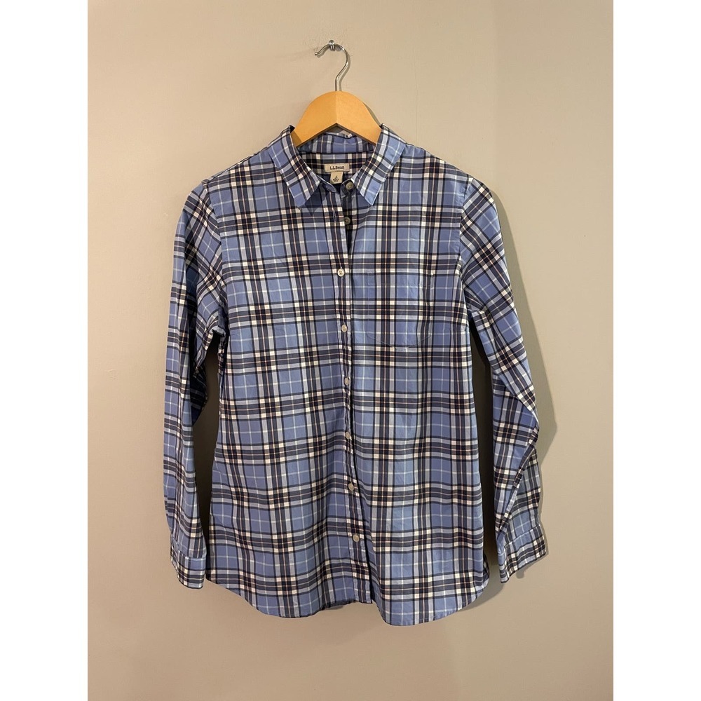 NWT L.L. Bean Plaid Button Down Womens S